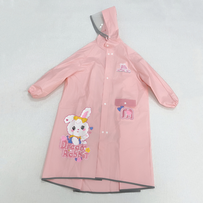 P15 Mid-Length Children's Raincoat for Boys and Girls, Student-Specific, New Zipper Rain Poncho with Backpack Space 1253