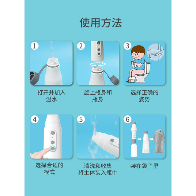 Portable Electric Irrigator for External Genital Cleaning, Feminine Wash Device, Anal Wash Device, Baby Bidet, Personal Hygiene Tool