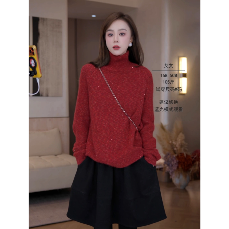 Ai Wenwen Iris Warm Winter 26 Winter Floral Sequin Knitted Sweater Top for Women Ai Wenwen Iris Warm Winter 26 Winter Floral Sequin Knitted Sweater Top for Women