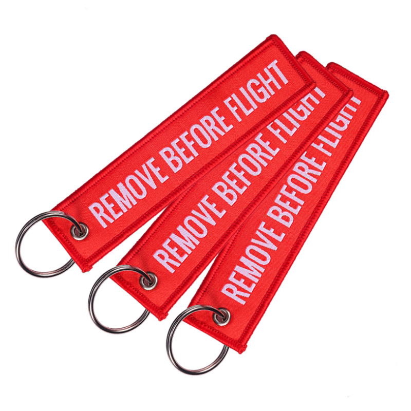Remove before Flight Aviation Embroidered Keychain Flight Attendant Luggage Accessories Pendant Pilot Souvenir Collectibles