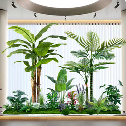 Simulated Green Plants for Landscaping, High-End Indoor Green Plant Decoration, Fake Trees for Staircases, Shopping Mall Window Decoration, Green Plant Landscaping
