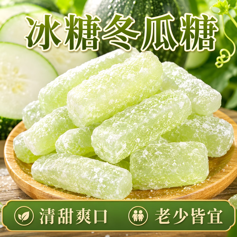 Authentic Guangdong Traditional Winter Melon Candy 500g, Traditional Old-Fashioned Chaoshan Pure Winter Melon Candy Cubes, Rock Sugar, Winter Melon Strips for Commercial Use Authentic Guangdong Traditional Winter Melon Candy 500g, Traditional Old-Fashioned Chaoshan Pure Winter Melon Candy Cubes, Rock Sugar, Winter Melon Strips for Commercial Use