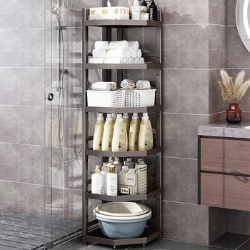 Bathroom floor corner storage rack wash basin multi-layer wash basin rack bathroom corner storage z basin bucket storage