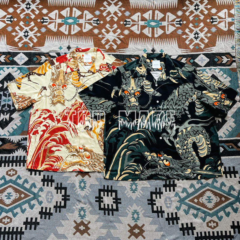 24Ss Dragon and Waves Hawaiian Shirt, Same Style as Sun Yang, Not Old-Soilism, Hong Kong Style, Chinese Style, Year of the Dragon Limited Edition 24Ss Dragon and Waves Hawaiian Shirt, Same Style as Sun Yang, Not Old-Soilism, Hong Kong Style, Chinese Style, Year of the Dragon Limited Edition