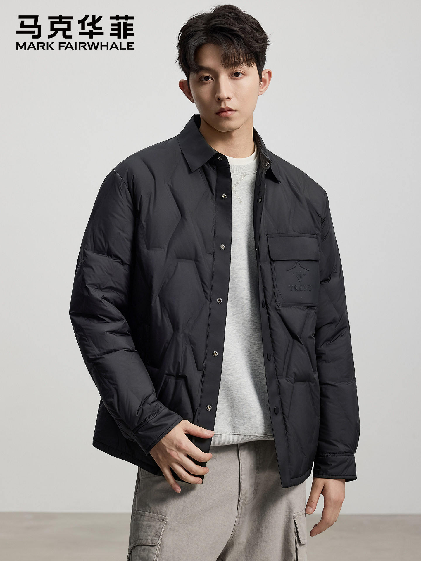 马克华菲 男式翻领轻薄羽绒服 多重优惠折后￥238.51包邮 4色可选 淘金币可抵扣￥40.46