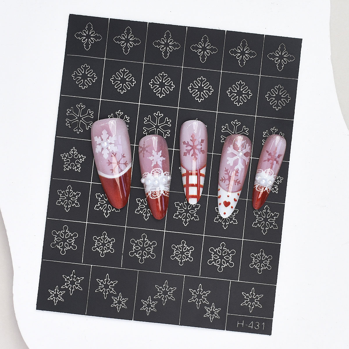 冬日指尖的诗意：NETY圣诞雪花美甲贴纸，让指尖成为季节的诗行_美甲工具_淘宝美妆网
