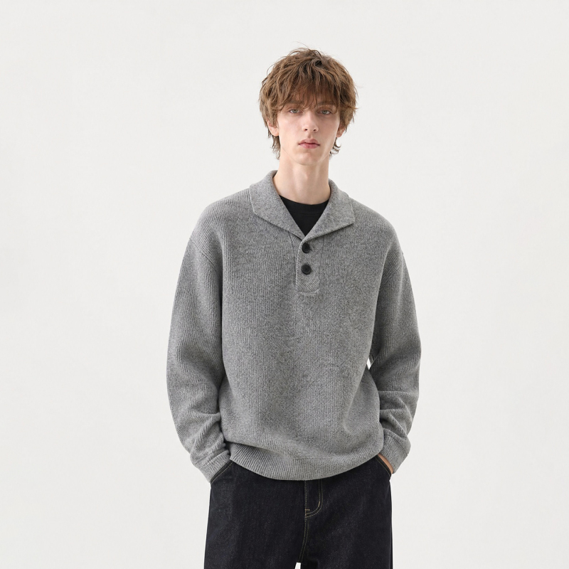 Vligge American Retro Light V-Neck Cuban Collar Vertical Striped Knit Sweater 2026 Autumn New Loose Casual Sweatshirt Vligge American Retro Light V-Neck Cuban Collar Vertical Striped Knit Sweater 2026 Autumn New Loose Casual Sweatshirt