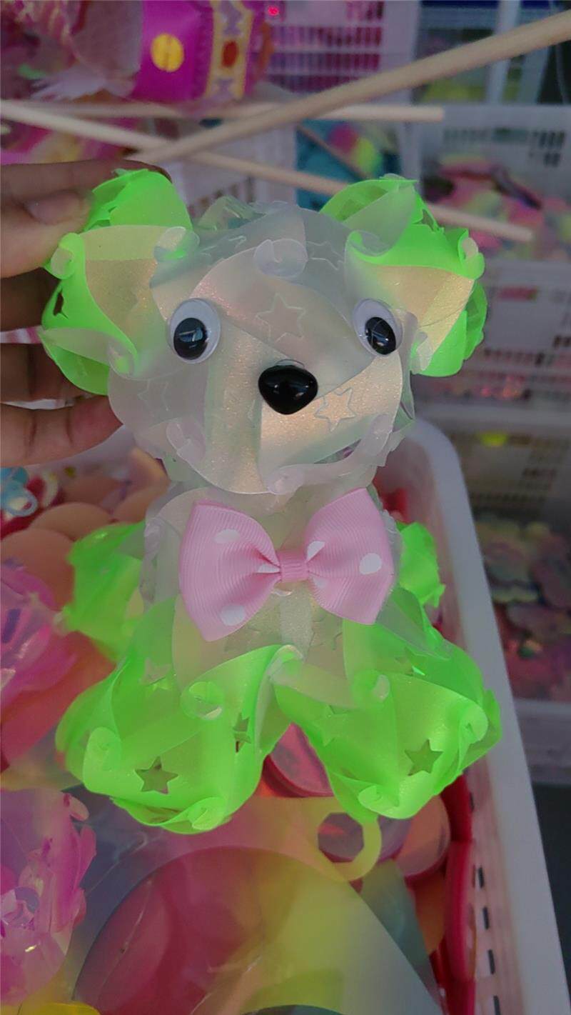 Китайский фонарик 国庆节3d立体动物炫彩镭射手提花灯材料片儿童手工diy灯笼摆摊