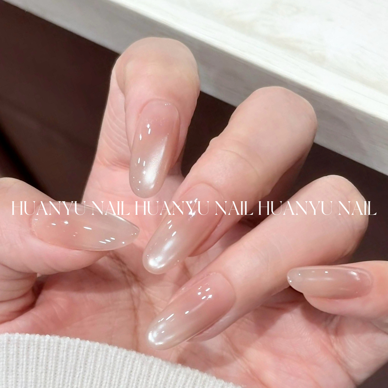 Purely Handmade Wearable Cat-Eye Nail Art 2026 New Style Ultra-Gentle White Water Temperament Brightening High-End Nail Patches Purely Handmade Wearable Cat-Eye Nail Art 2026 New Style Ultra-Gentle White Water Temperament Brightening High-End Nail Patches