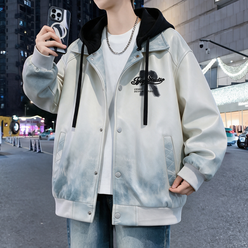 American-Style Tie-Dye Jacket for Men, Spring and Autumn 2026 New Model, Trendy Brand Hooded Gradient Jacket for Teenage Boys