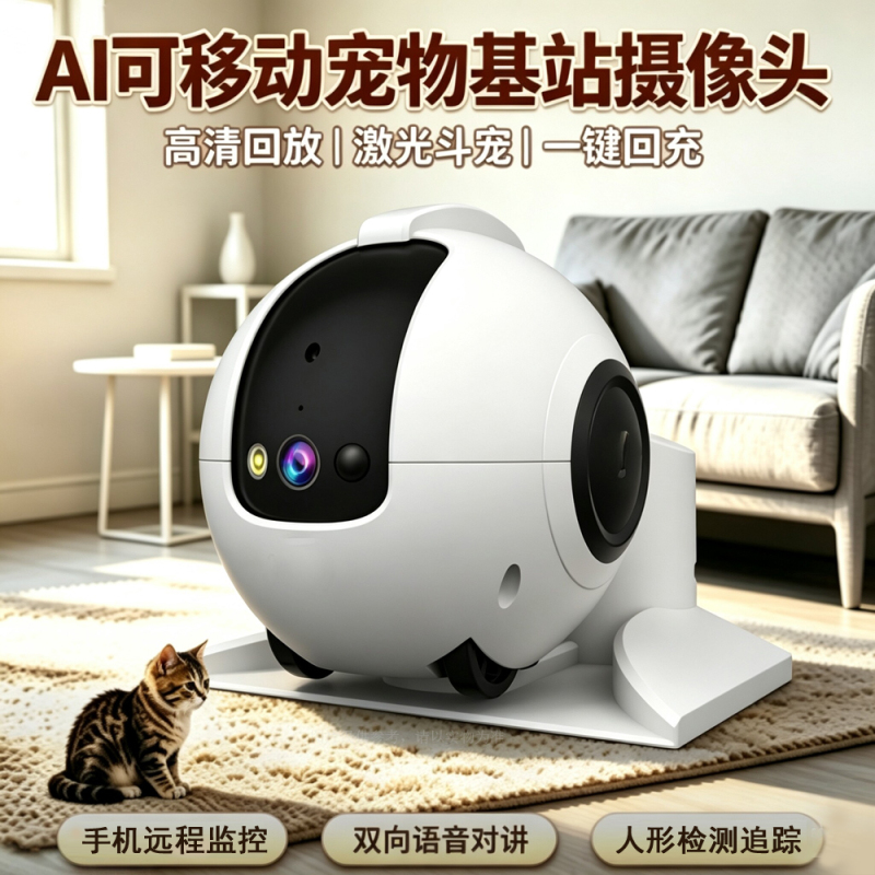 Pet Camera, Mobile Monitoring Robot, Home Mobile Phone Remote Intercom Base Station, One-Click Automatic Recharging