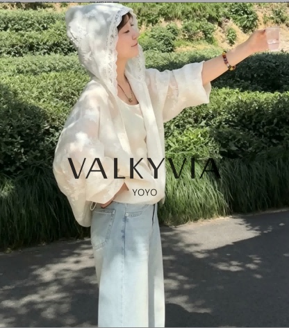 【Valkyvia/Youyou Luxury Goods】Summer New Lace Hooded Embroidered Sun Protection Clothing # 9458