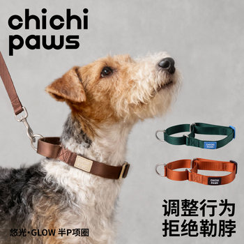 Chichipaws Dog Half-P Chain Collar Fashionable Leash Anti-Strangle Collar Dog Leash Walking Leash for Small and Medium-Sized Dogs