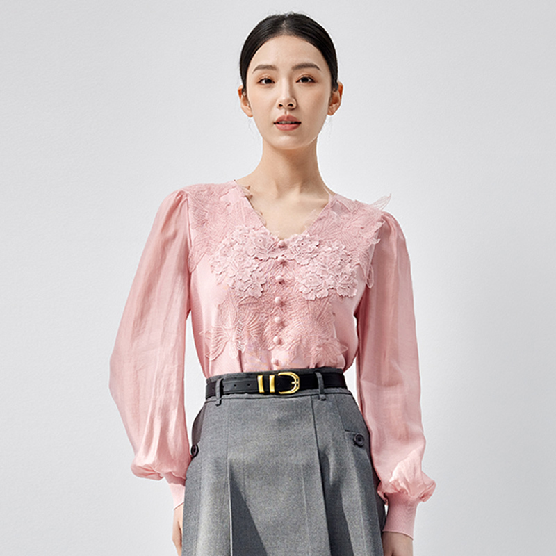 【Shi Feifei】Same Style as in the Mall, New Spring and Autumn Tencel Linen Knit Top Ndy7B43092 【Shi Feifei】Same Style as in the Mall, New Spring and Autumn Tencel Linen Knit Top Ndy7B43092