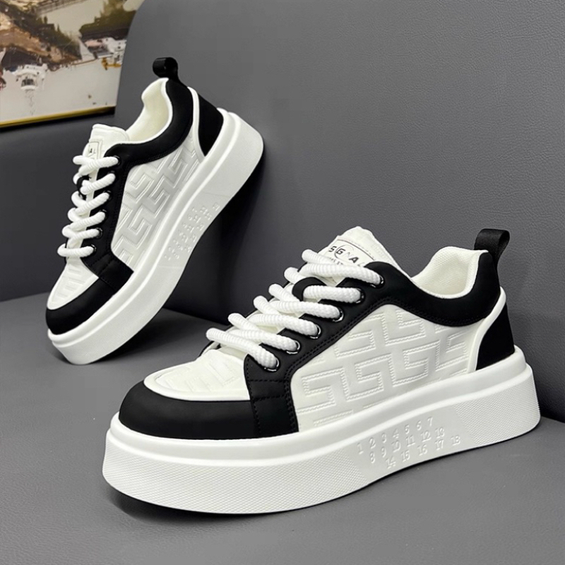 Light Luxury High-End Men's Shoes 2026 New Autumn Leather White Sneakers Trendy White Sneakers Soft Sole Height-Increasing Sports Shoes Light Luxury High-End Men's Shoes 2026 New Autumn Leather White Sneakers Trendy White Sneakers Soft Sole Height-Increasing Sports Shoes