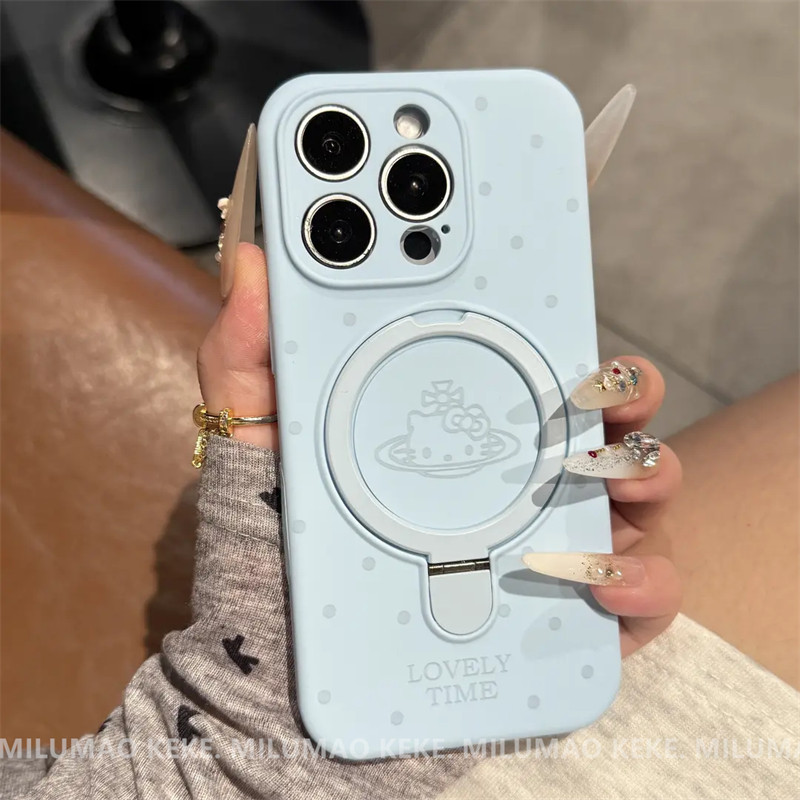 ins Super Cute Empress Kitty Cat Magnetic Stand Compatible with Iphone16Pro Apple 17 Phone Case 15Promax New Model 11 Liquid Silicone 12 Internet Celebrity Female 13 Hot-Selling 14Plus
