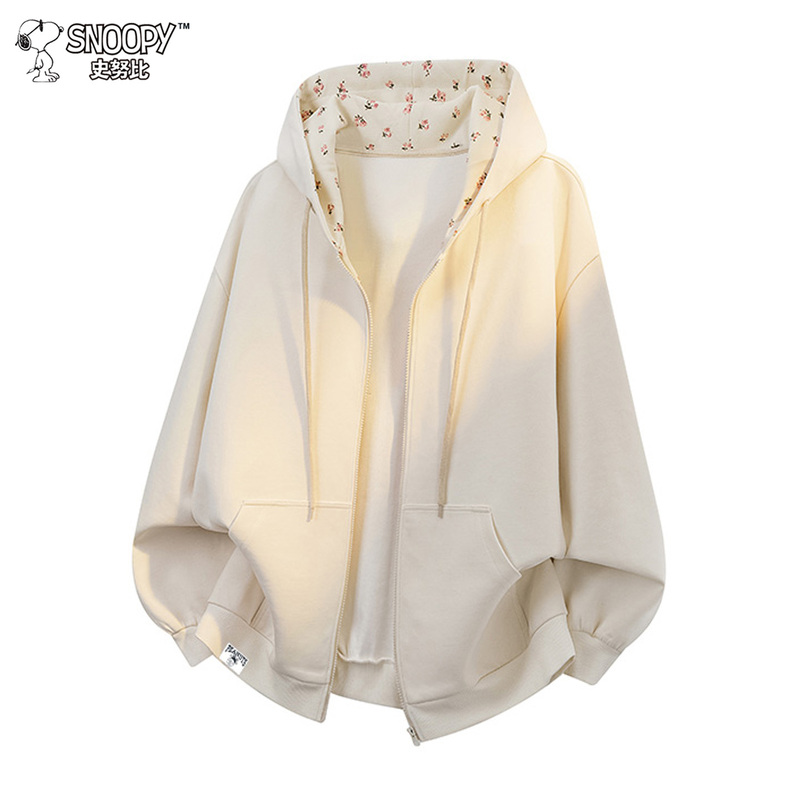 Snoopy/Snoopy Lazy Style Hooded Versatile Sweatshirt for Men, Spring and Autumn Loose Casual Couple's Zip-Up Jacket Snoopy/Snoopy Lazy Style Hooded Versatile Sweatshirt for Men, Spring and Autumn Loose Casual Couple's Zip-Up Jacket