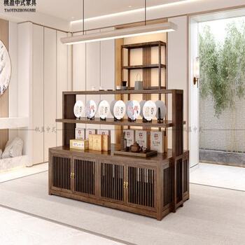 New chinese style zhongdao cabinet display cabinet running platform tea display cabinet ornaments display cabinet multi-layer shelf solid wood