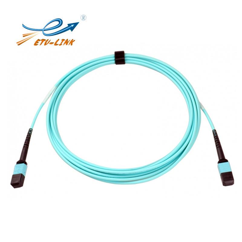 Etu-Link Fiber Optic Patch Cord 24-Core Mpo-Mpo Male/Female Om3 Multimode Polarity B Standard Insertion Loss