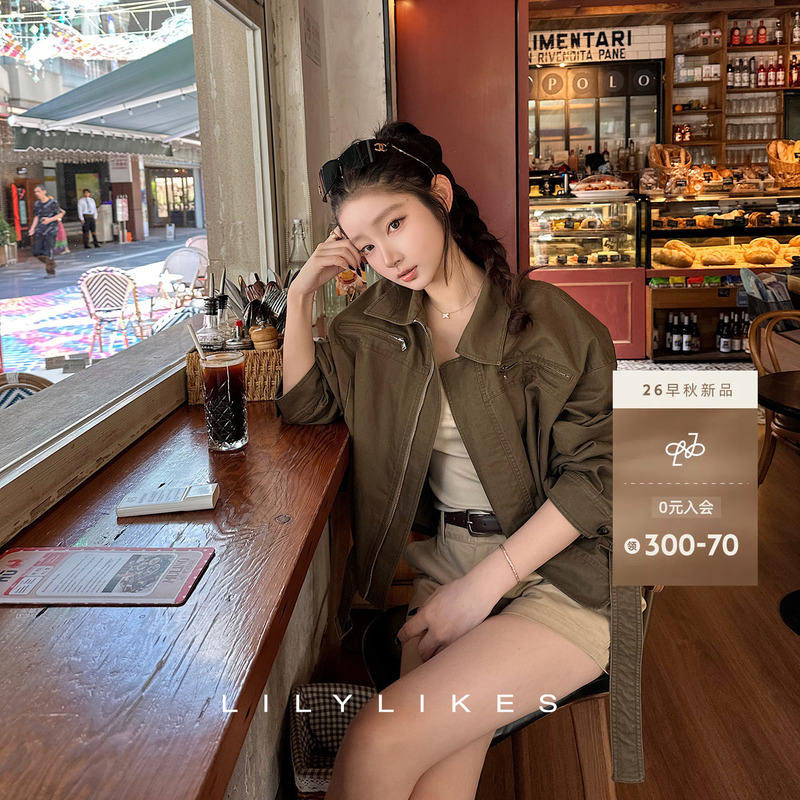 Lilylikes "Terra Wilderness Narrative" Early Autumn High-Density Double-Washed Cotton Light Workwear Jacket for Women