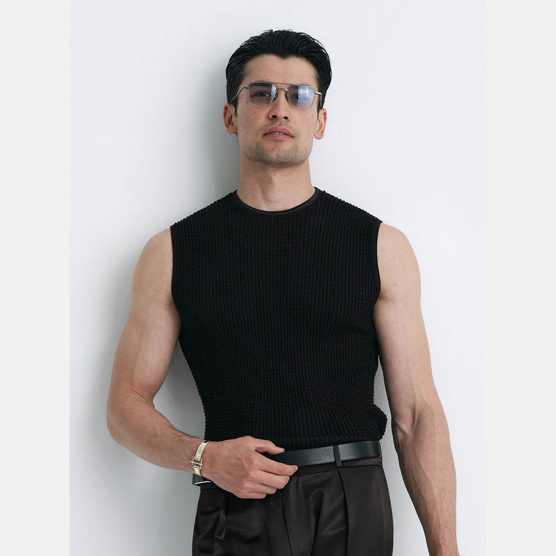 Karing|Round-Neck Soft and Breathable Knitted Vest for Men, Stretchy Slim-Fit Vest with Mulberry Silk Karing|Round-Neck Soft and Breathable Knitted Vest for Men, Stretchy Slim-Fit Vest with Mulberry Silk