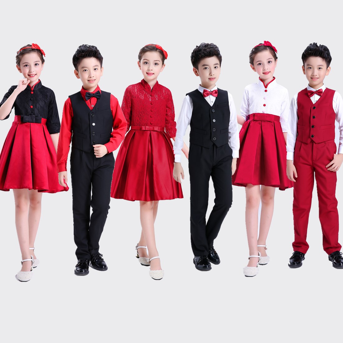 Trang phục biểu diễn hợp xướng thiếu nhi trang phục học sinh tiểu học và trung học thơ đọc sách khiêu vũ quần áo nam nữ chủ nhà áo trẻ em