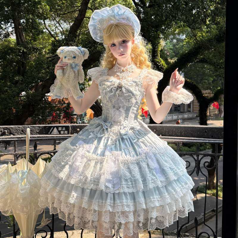 【Moonlight Cherry Blossom】Sweet Dreams~ Original Design Lolita Dress Sweet Jsk Strap Dress