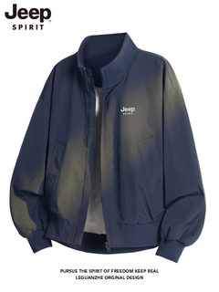 Jeep trendy brand versatile stand-up collar jacket loose casual outdoor sports men's simple autumn and winter new long-sleeved jacket