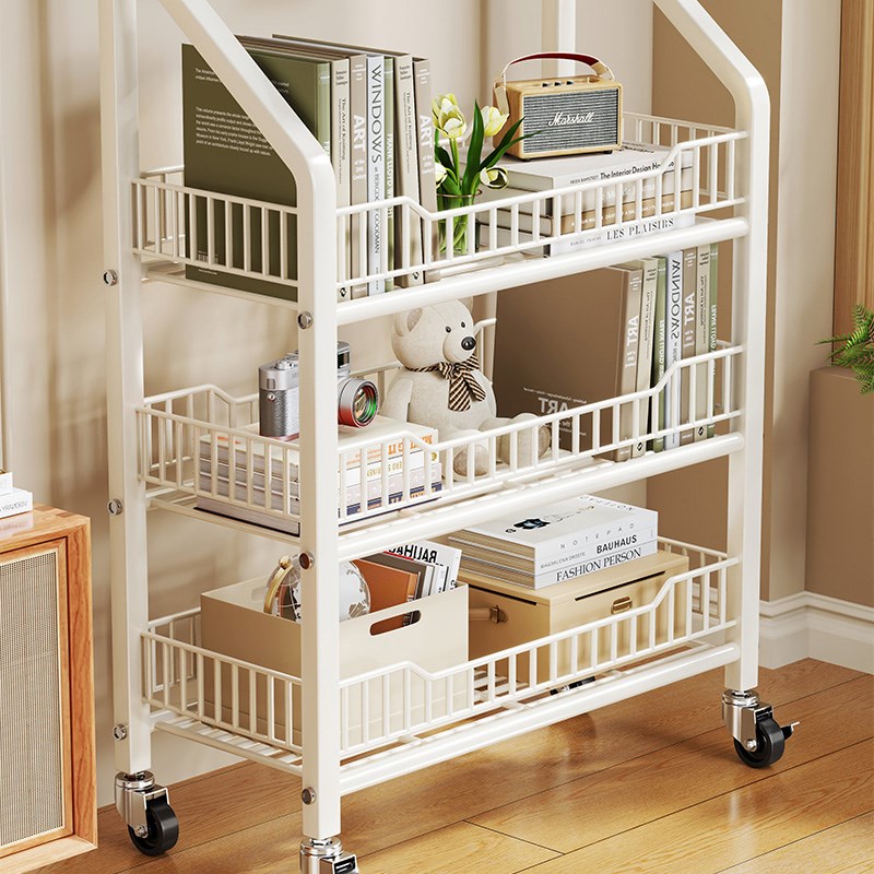 Multifunctional perforated board storage rack floor-standing bookshelf storage rack multifunctional storage rack removable trolley