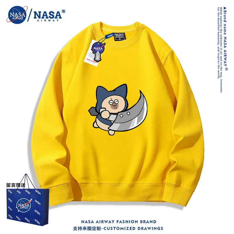 NASA ко-бренд монстер хантер милый кот Эллу кот молодежный спортивный свитер с круглым вырезом для мальчиков и девочек весна-осень пуловер