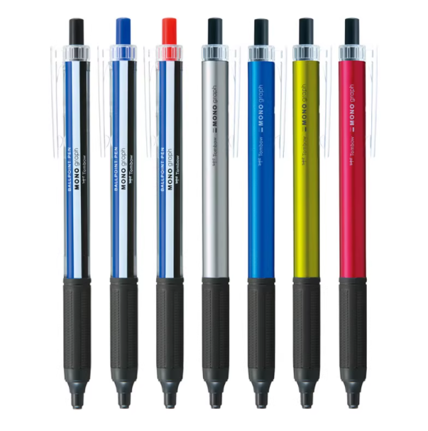 Japanese Tombow Mono Graph Life Ballpoint Pen 0.5/0.38mm Smooth Red Blue Black Atomic Signature Pen for Students Low Viscosity Oil-Based Pen Multicolor