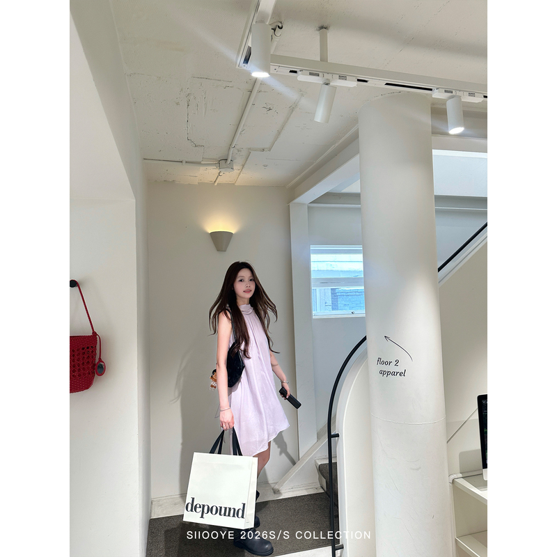 Siiooye 1Oo Lyocell Ribbon Dress Two-Tone Irregular Dress Women's Summer Elegant Halter Vacation Dress Siiooye 1Oo Lyocell Ribbon Dress Two-Tone Irregular Dress Women's Summer Elegant Halter Vacation Dress
