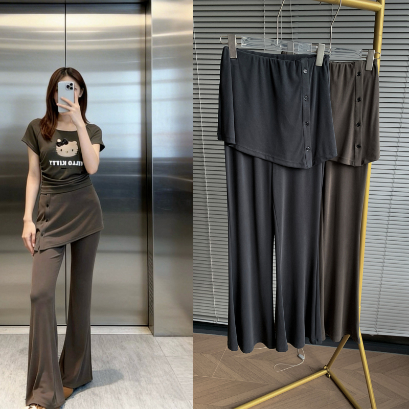 So Skinny That It's "Terrible" (in a Good Way) | Draped Drape-Effect Slimming Long Pants, Women's Leggings, Summer Casual Pants