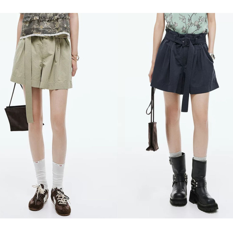 Clearance Shorts, New Summer Style, Floral Waistband, A-Line High-Waisted Casual Pants for Women