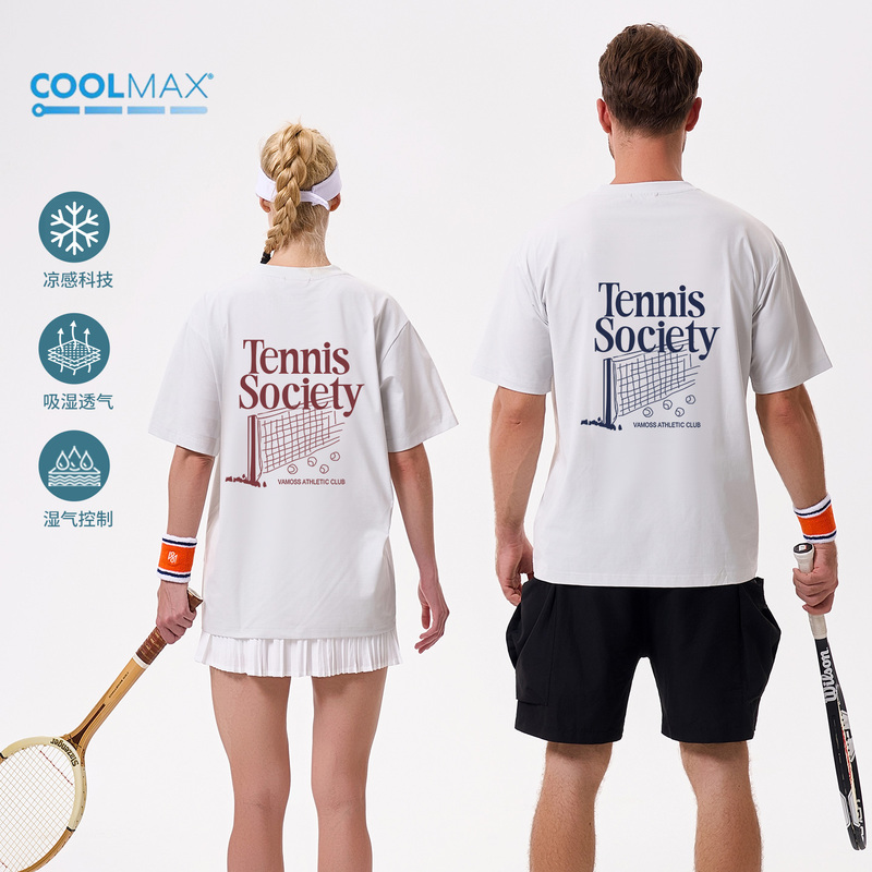 Vamoss Tennis Graffiti Coolmax Quick-Drying Sports T-Shirt American Retro Short-Sleeve Outdoor Moisture-Wicking Vamoss Tennis Graffiti Coolmax Quick-Drying Sports T-Shirt American Retro Short-Sleeve Outdoor Moisture-Wicking