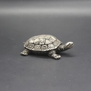 Large flower turtle antique miscellaneous collection antique old copper turtle ornaments official money bureau base money turtle