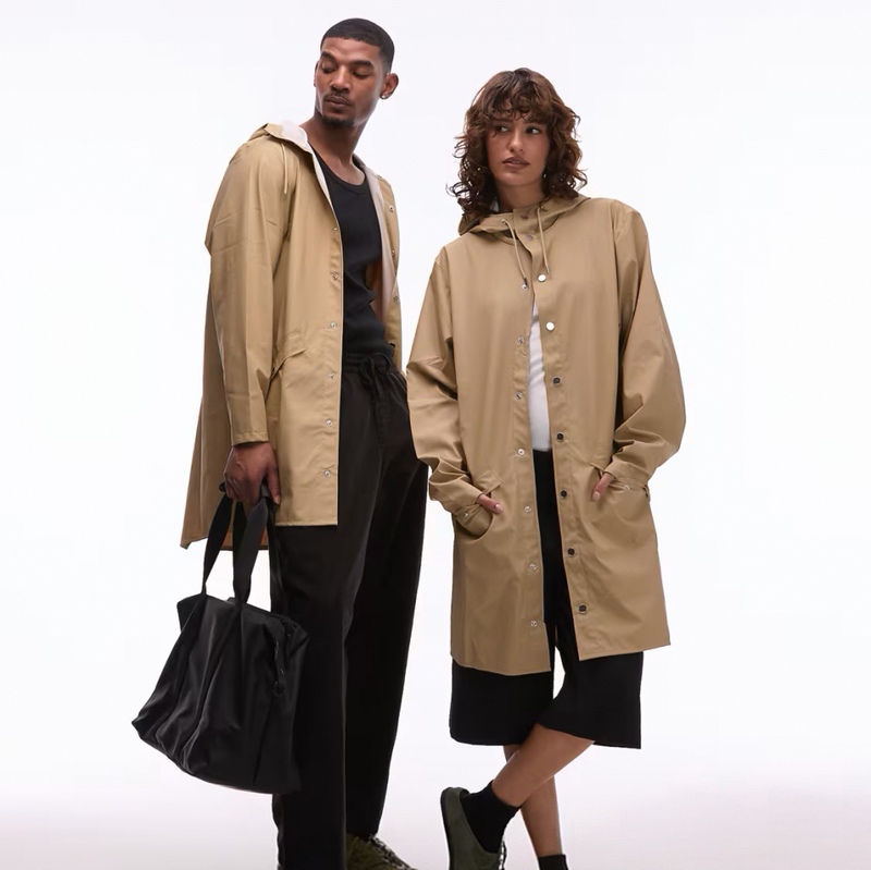 Scandinavian Long Hooded Raincoat for Men and Women, Windproof and Waterproof Long Coat, Taped Waterproof Windbreaker, Unisex