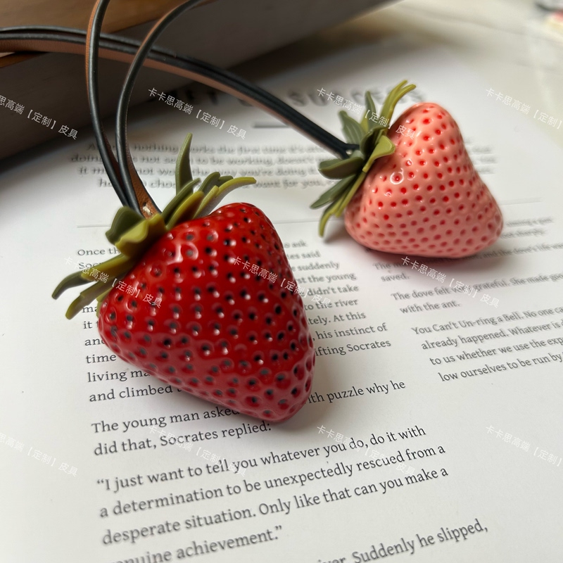 Extra-Large Resin Keychain with a Realistic Fruit Design, Sweet and Delicate Strawberry Charm