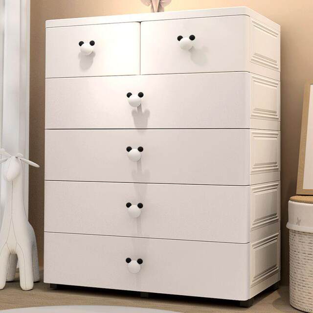 Extra-Large Thickened European-Style Storage Cabinet with Drawers, Baby Wardrobe, Infant Toy Storage Cabinet, Organizer Box, Five-Drawer Chest