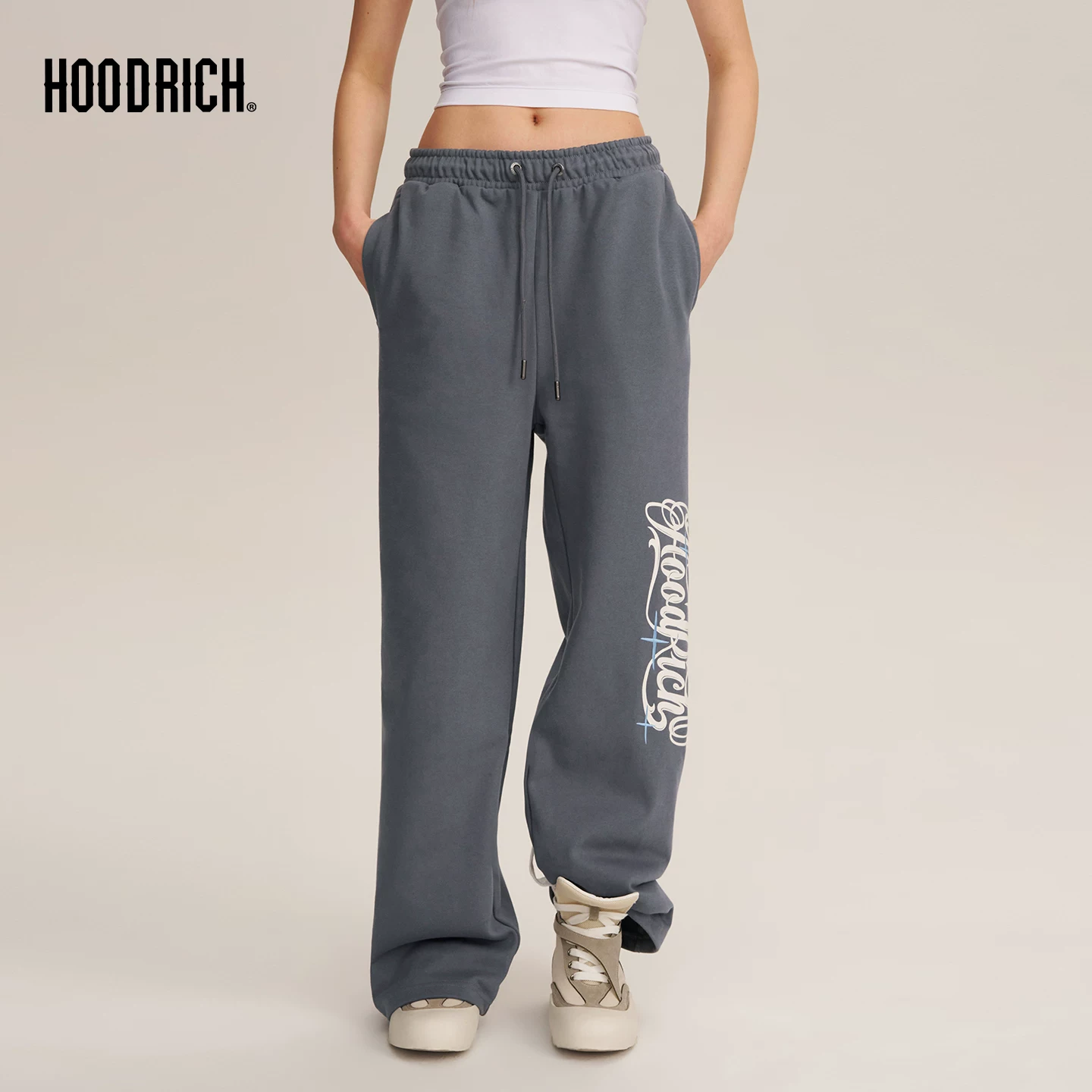 HOODRICH Retro брюки для отдыха, свободный прямой крой, американский стиль, шнурок