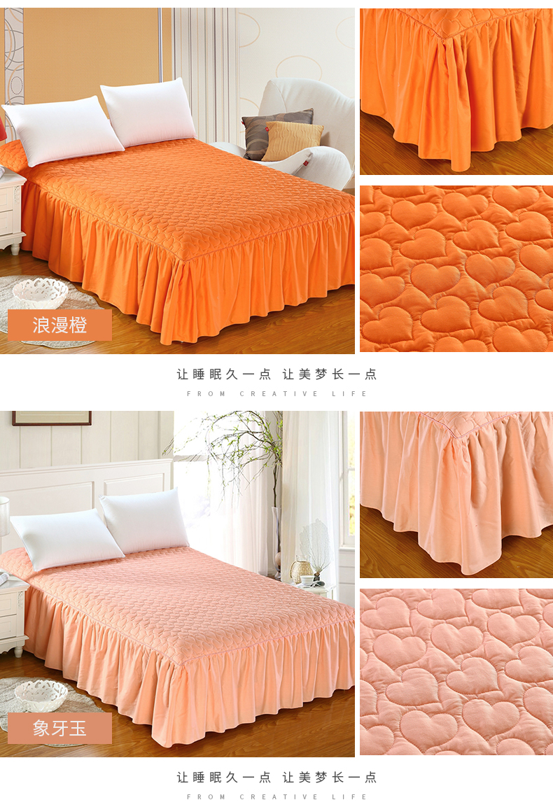 100% cotton bông khăn trải giường giường váy trong bụi bông một mảnh ruffle trượt vỏ dày tấm bảo vệ di động - Váy Petti ga giường có viền