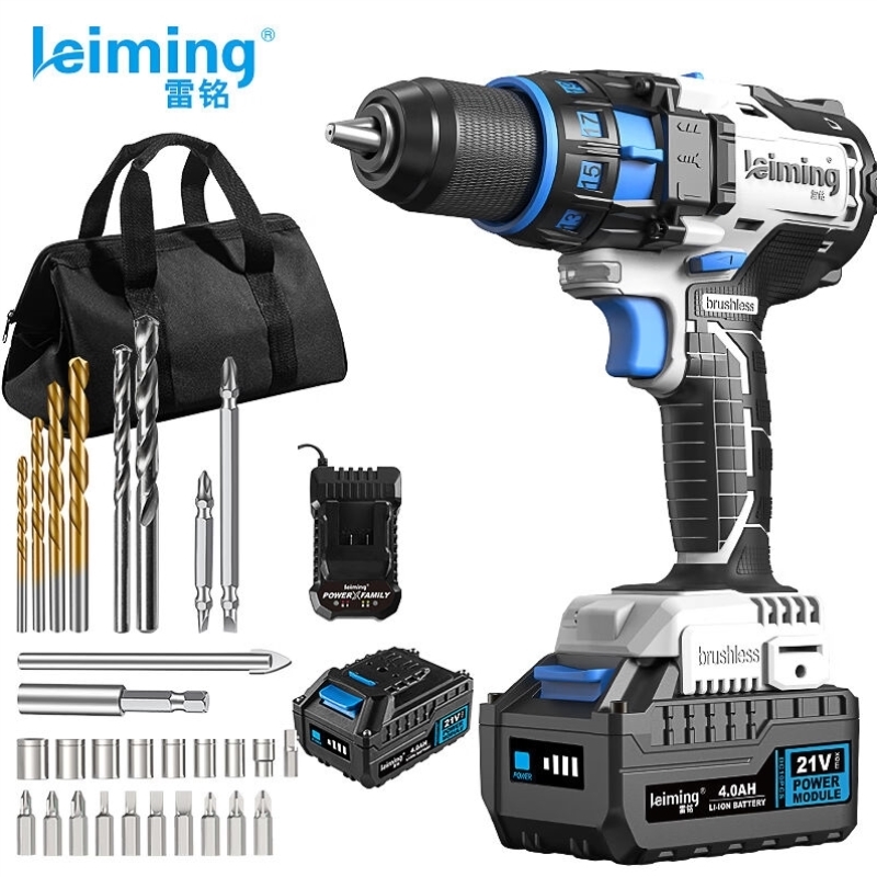雷铭（leiming）21V工业级锂电无刷冲击钻手电钻冲击钻电动螺丝刀