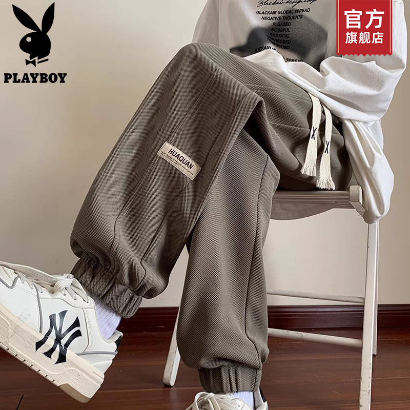 Playboy Heavyweight Drapey Sweatpants for Men 2026 New Autumn Loose Sports Pants Casual Joggers K