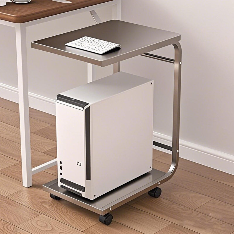 Home computer desk floor-standing computer host bracket with wheels removable double-layer storage rack chassis elevated rack