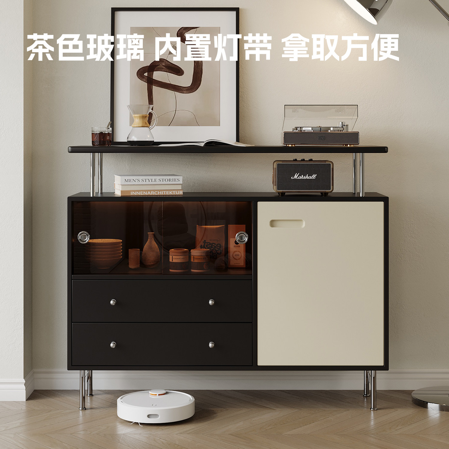 轻奢风入户玄关柜怎么选？2026年玻璃彩绘+实木贴皮成轻奢玄关新基准
