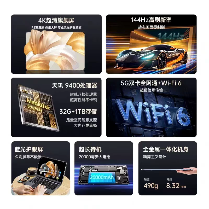 Планшетный ноутбук, 5G, поддержка всех сетевых стандартов связи, 15 дюймов, защита глаз, полноэкранный дисплей