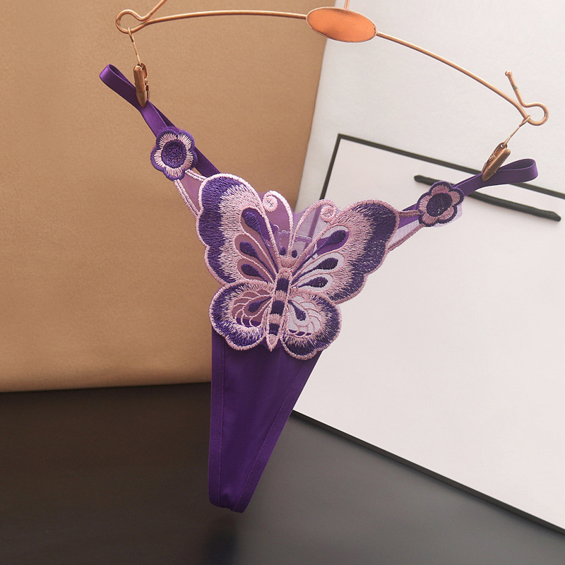 Sexy Underwear for Women, Low-Waisted, Transparent, Embroidered with Butterflies, Hollowed Out, Pure Desire, Adjustable, Tempting, Heart-Shaped Diamond-Embellished Thong Sexy Underwear for Women, Low-Waisted, Transparent, Embroidered with Butterflies, Hollowed Out, Pure Desire, Adjustable, Tempting, Heart-Shaped Diamond-Embellished Thong
