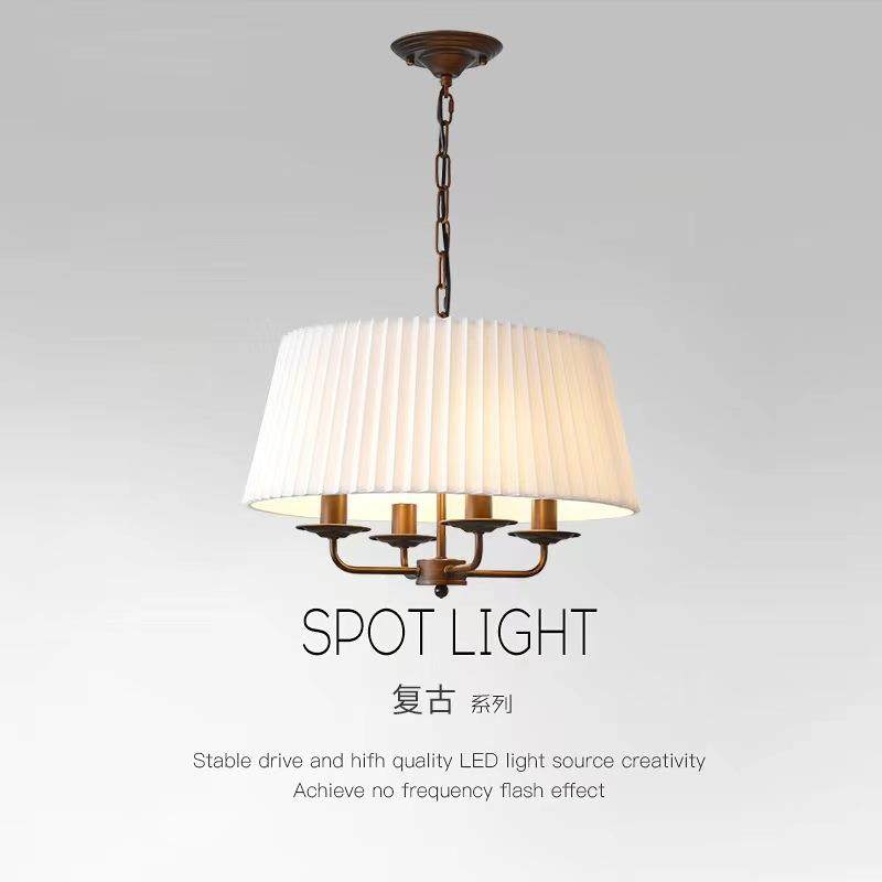 American retro chandelier master bedroom room lamp restaurant bar table lamp country style simple creative pleated fabric lamps