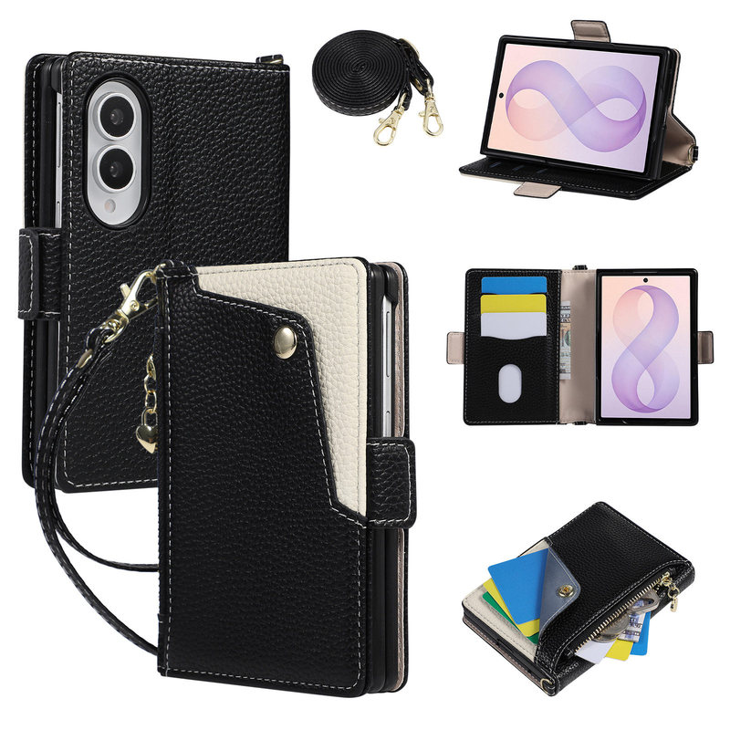 Flip Cover Zipper Card Slot Color-Blocked Leather Case Suitable for Samsung Z Fold 8 Phone Case Z Fold 8 Ultra Lychee Pattern W26 Crossbody Z Fold 7 Stylish Niche Z Fold 6 High-End Cowhide W25 Niche Flip Cover Zipper Card Slot Color-Blocked Leather Case Suitable for Samsung Z Fold 8 Phone Case Z Fold 8 Ultra Lychee Pattern W26 Crossbody Z Fold 7 Stylish Niche Z Fold 6 High-End Cowhide W25 Niche