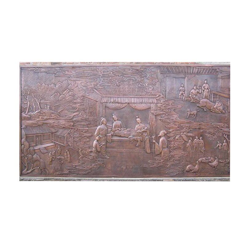 定制铜浮雕铜画雕刻装饰铜板画创意复古铜刻壁画浮雕客厅摆件